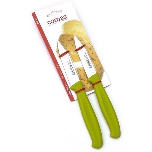 SET 2 CUCHILLOS COMAS PELAPAPAS VERDE 8CMS